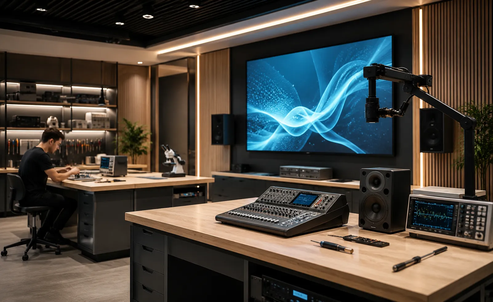 Laboratorio educativo con integración audiovisual profesional