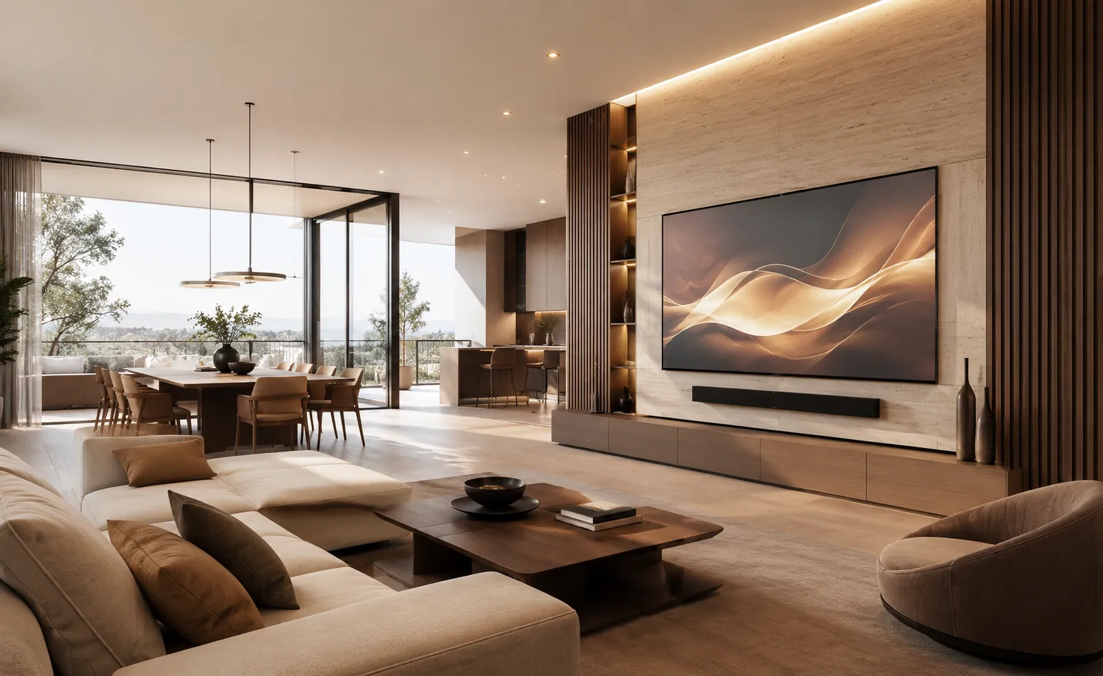 Estancia residencial con pantalla y sonido para family room DG Audiosound