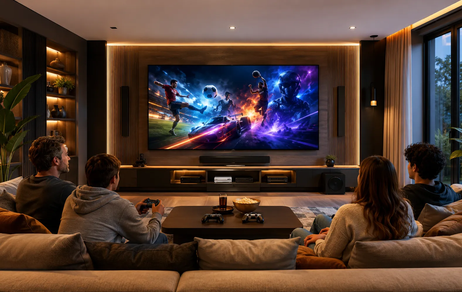 Family room para deportes videojuegos y streaming con audio y video premium DG Audiosound