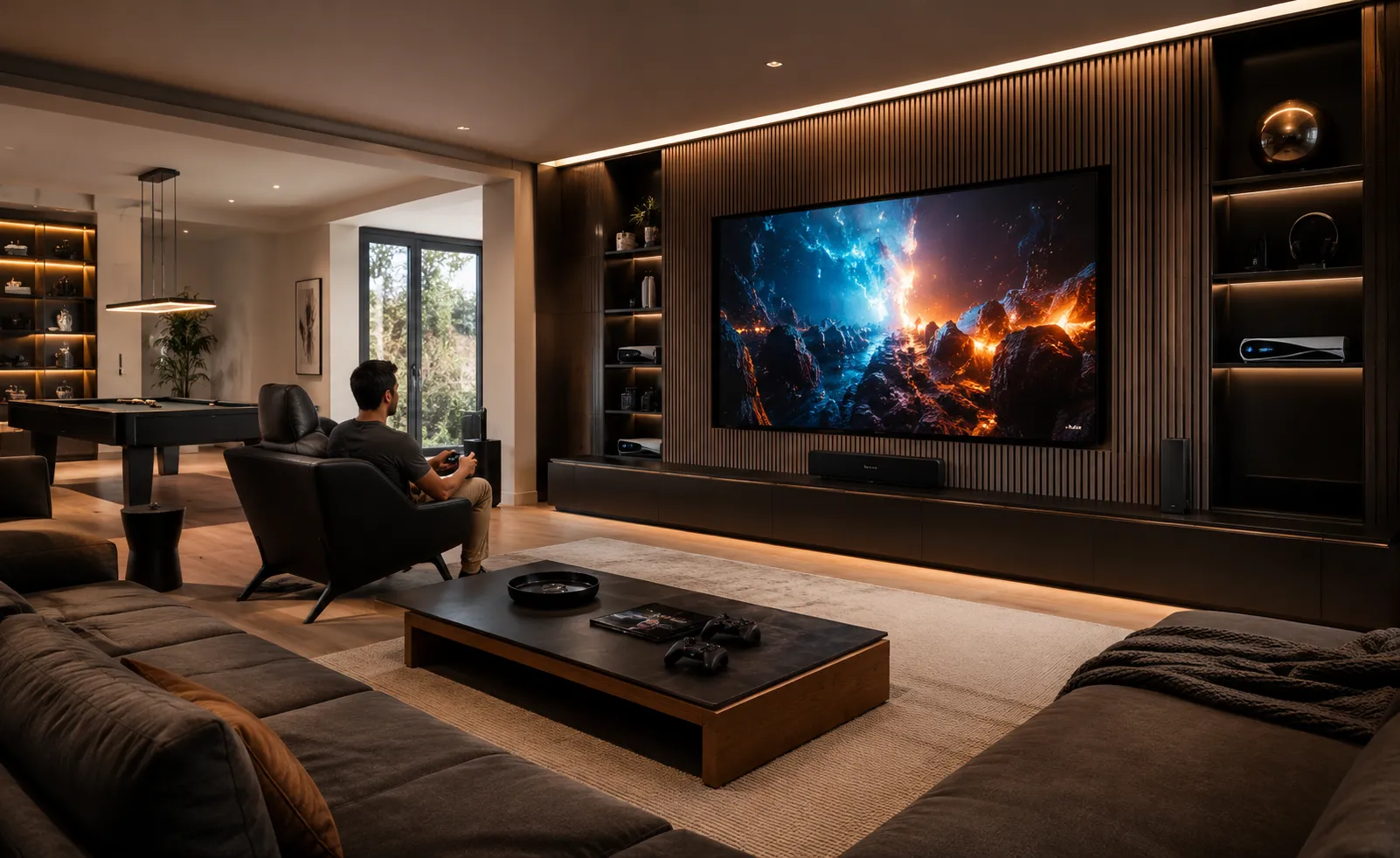 Sala de juegos con audio video y gaming para family room DG Audiosound