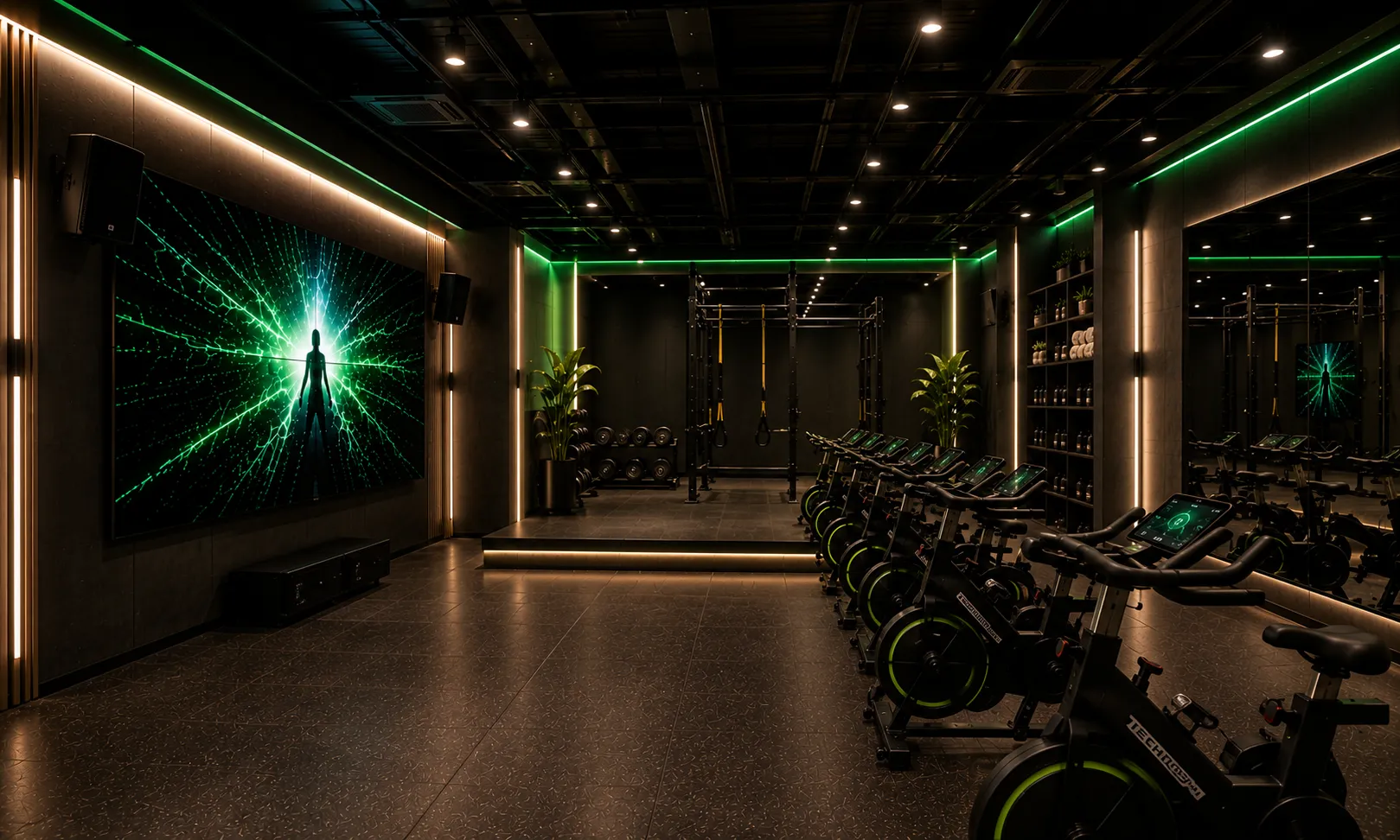 Audio y microfonía para salón de clases grupales en gimnasio