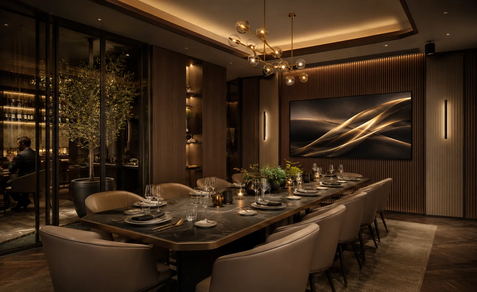 Audio y video para privados o salones VIP de restaurante